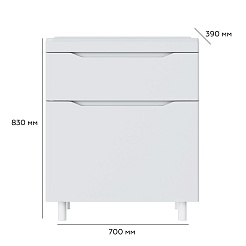 Vivon Тумба с раковиной Shelly 70 белая матовая – фотография-14